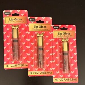 Bow theme Bpure Lip Gloss Trio set in Shimmery Shea Butter & Jojoba Oil